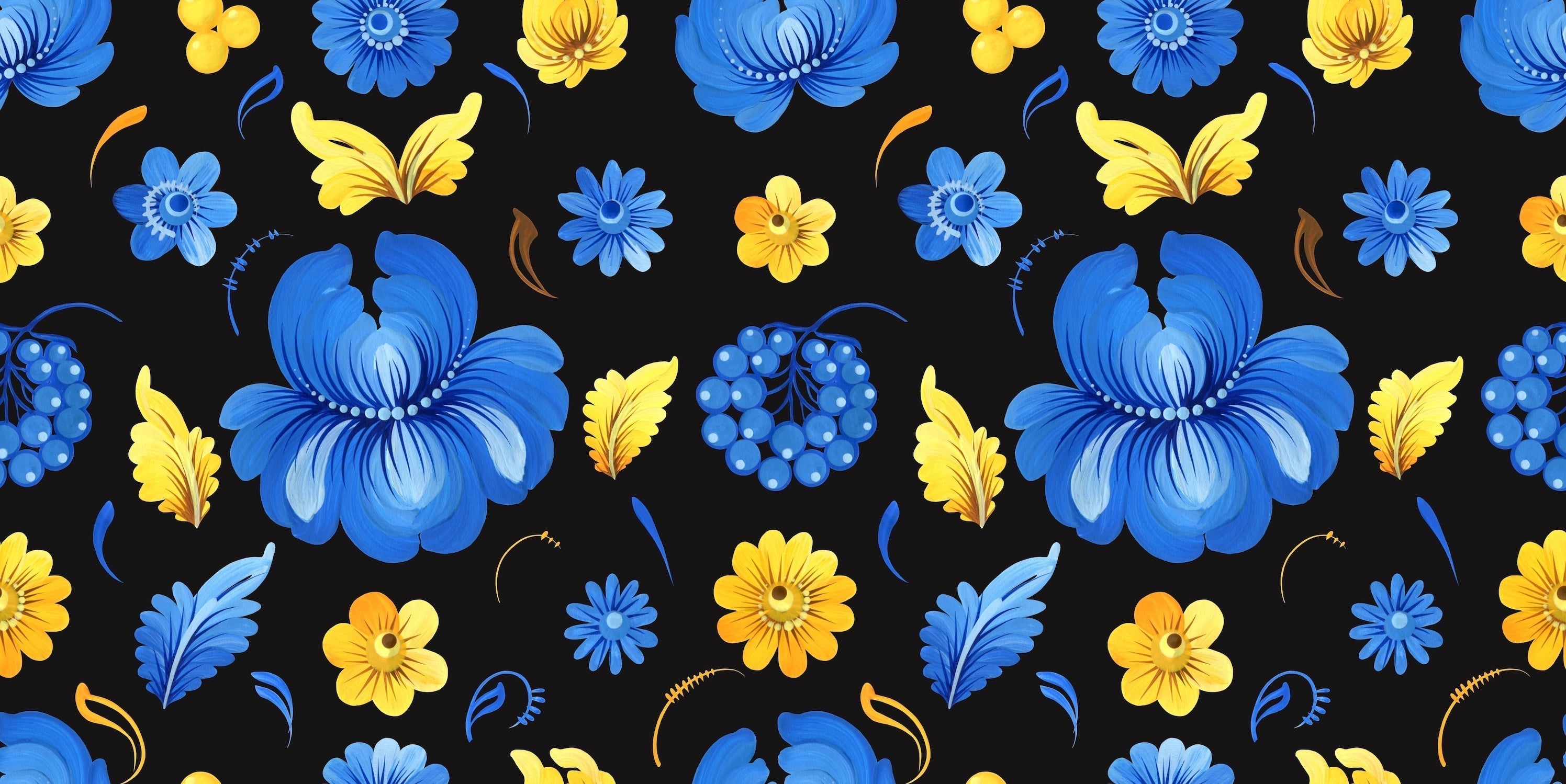UNESCO-recognized Petrykivka painting featuring traditional Ukrainian floral folk art
