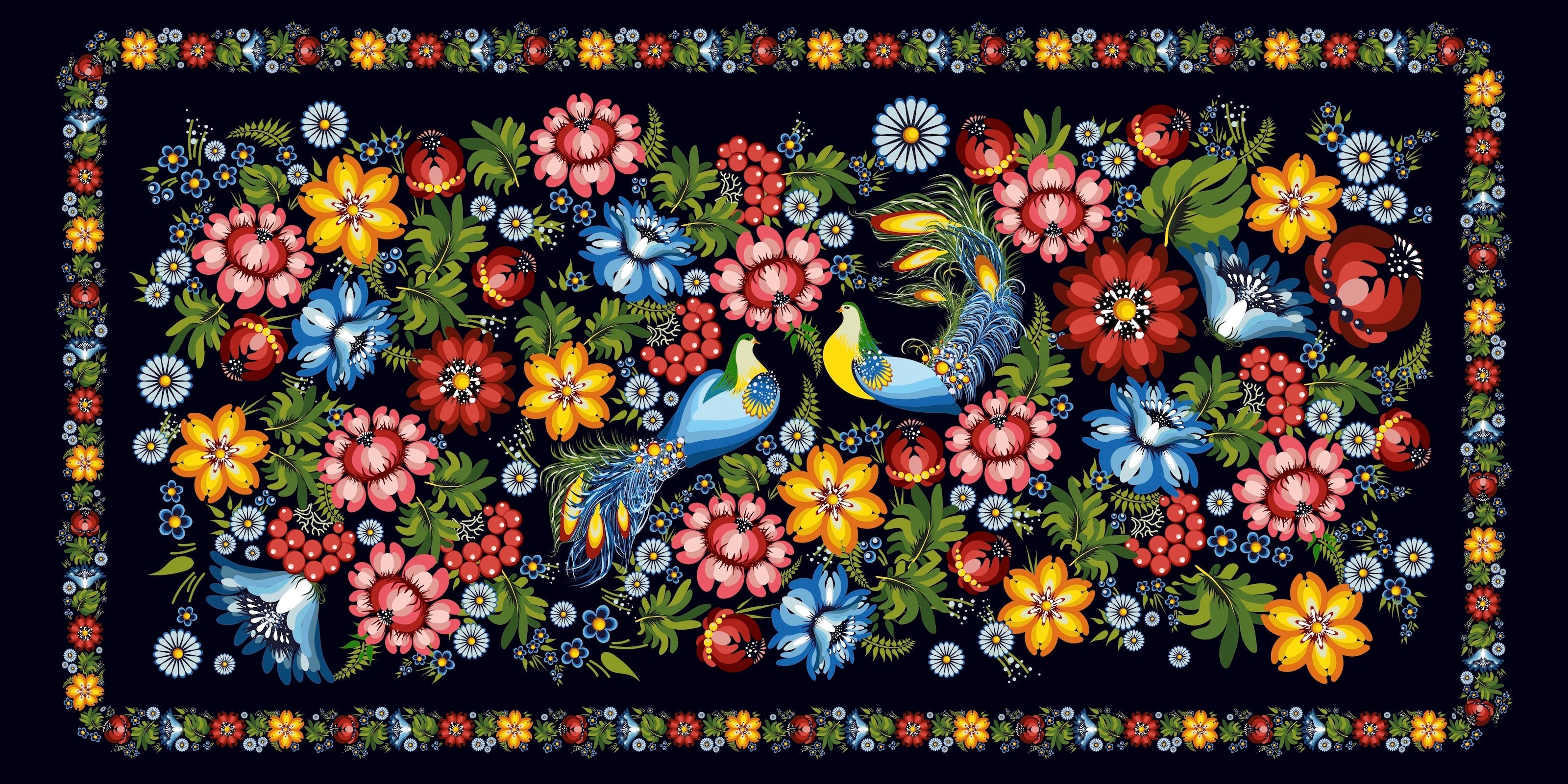 Petrykivka painting - traditional Ukrainian floral art