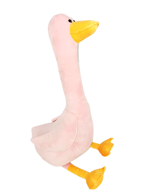 Large pink couch goose plush toy lying down – 53 cm of cuteness from Ukraine