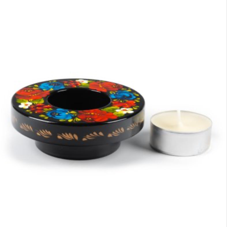 Poppies Hand-Painted Candle Holder – Traditional Ukrainian Art