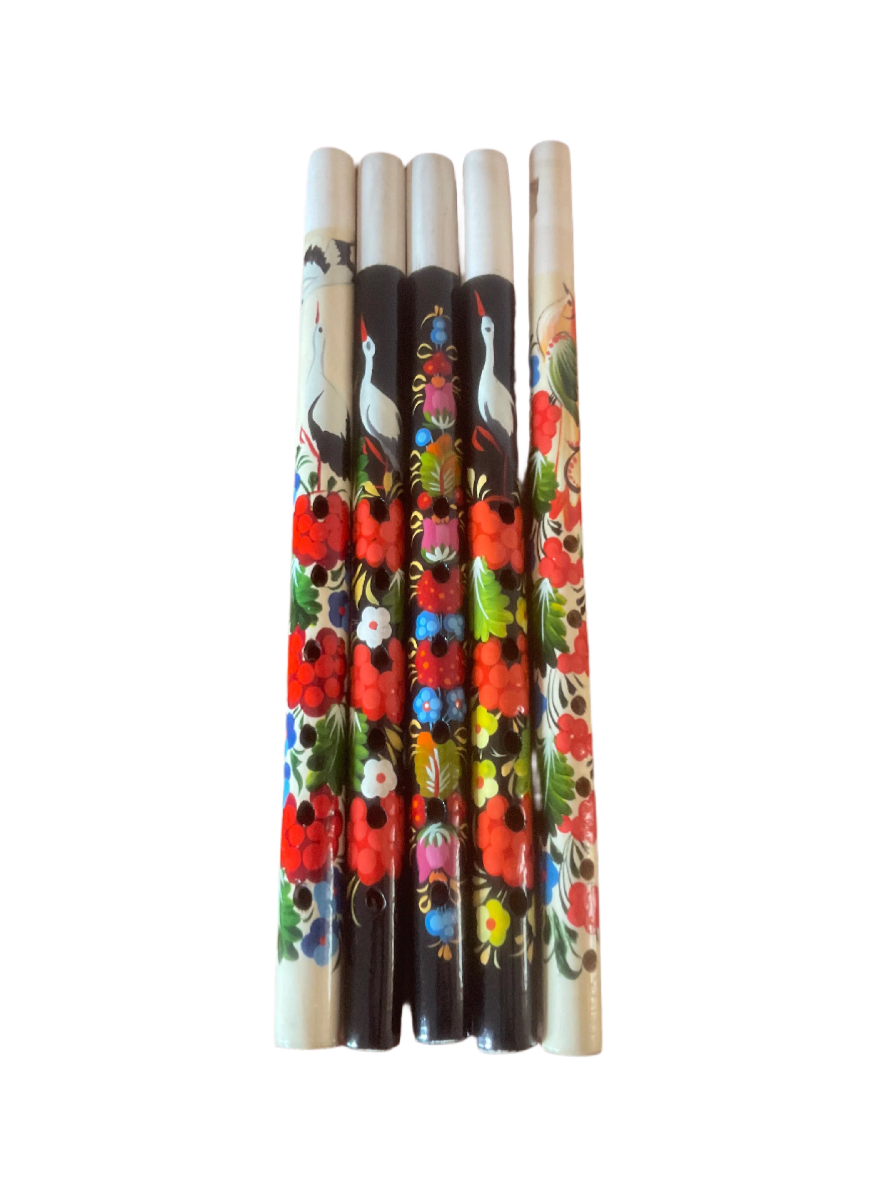 Ukrainian hand painted flutes