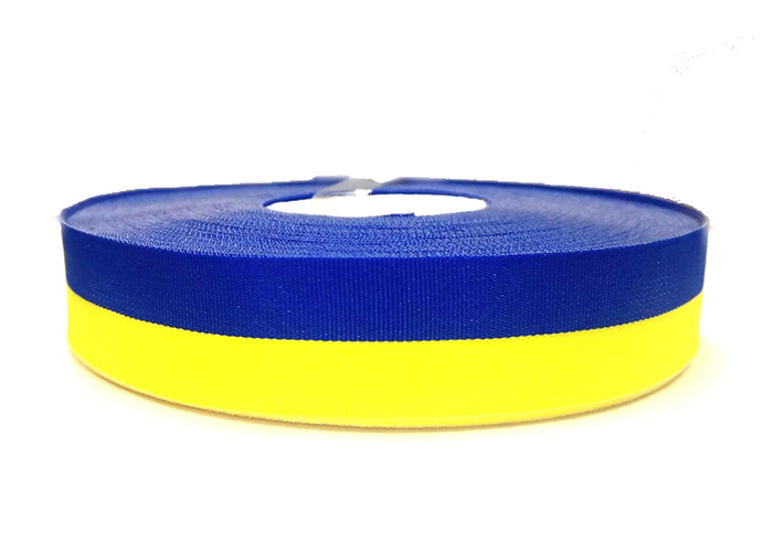 33 meter ribbon in Ukrainian flag colors – blue and yellow striped decorative ribbon, made in Ukraine