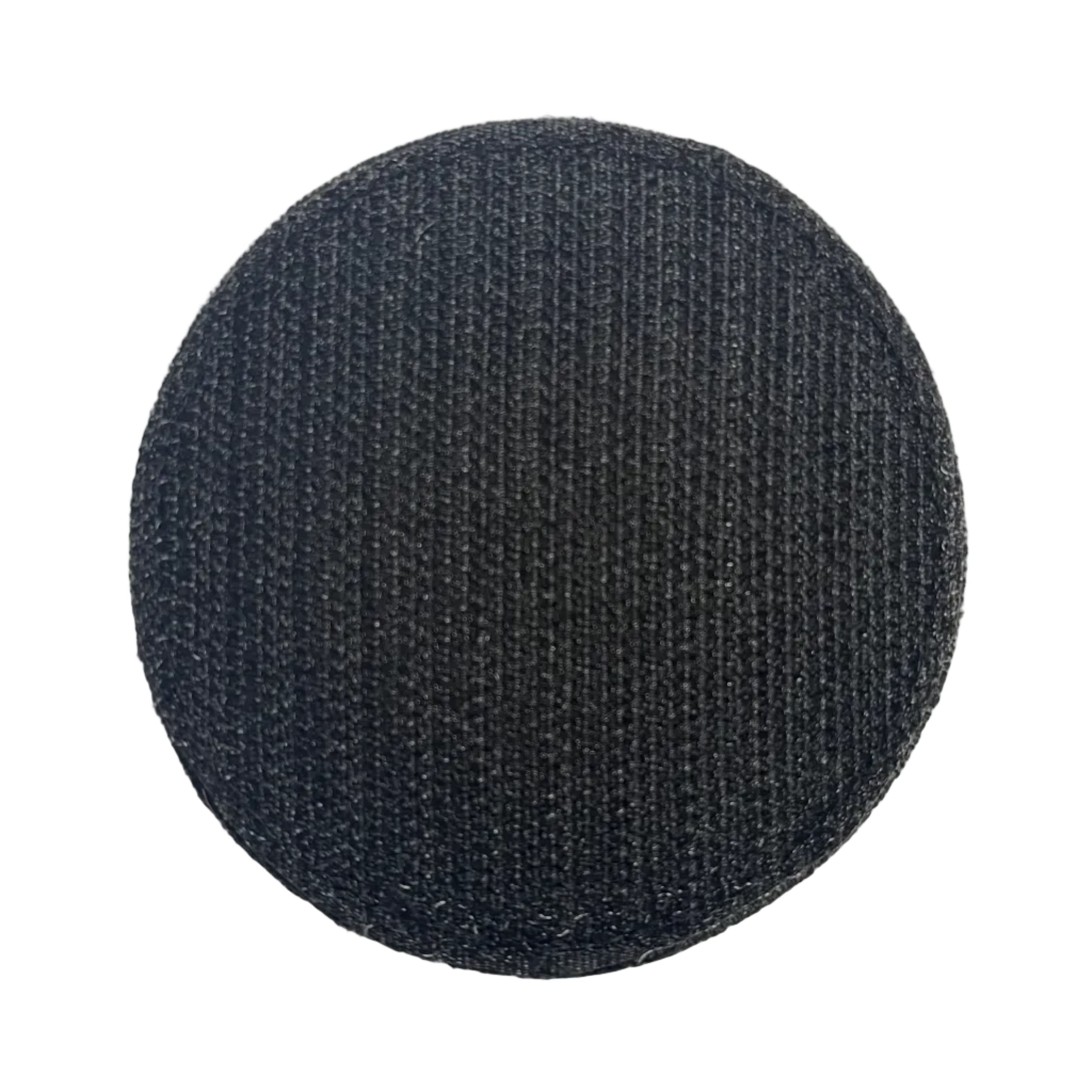 Round Ukrainian FPV drone tactical patch featuring silver drone design and embroidered target reticle