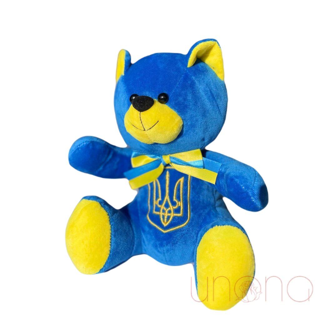 Handmade Ukrainian patriotic teddy bear gift – 10 inches
