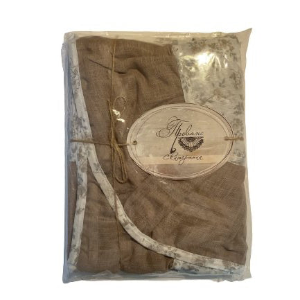 Happy Rose linen tablecloth made in Ukraine with soft floral design