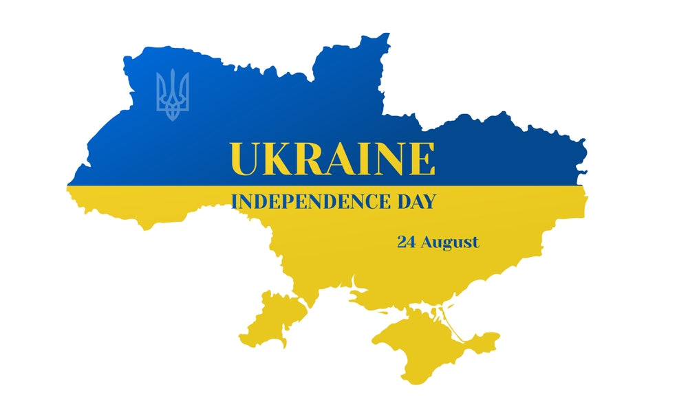 Ukrainian flag celebrating the 35th Independence Day of Ukraine on August 24, 2026
