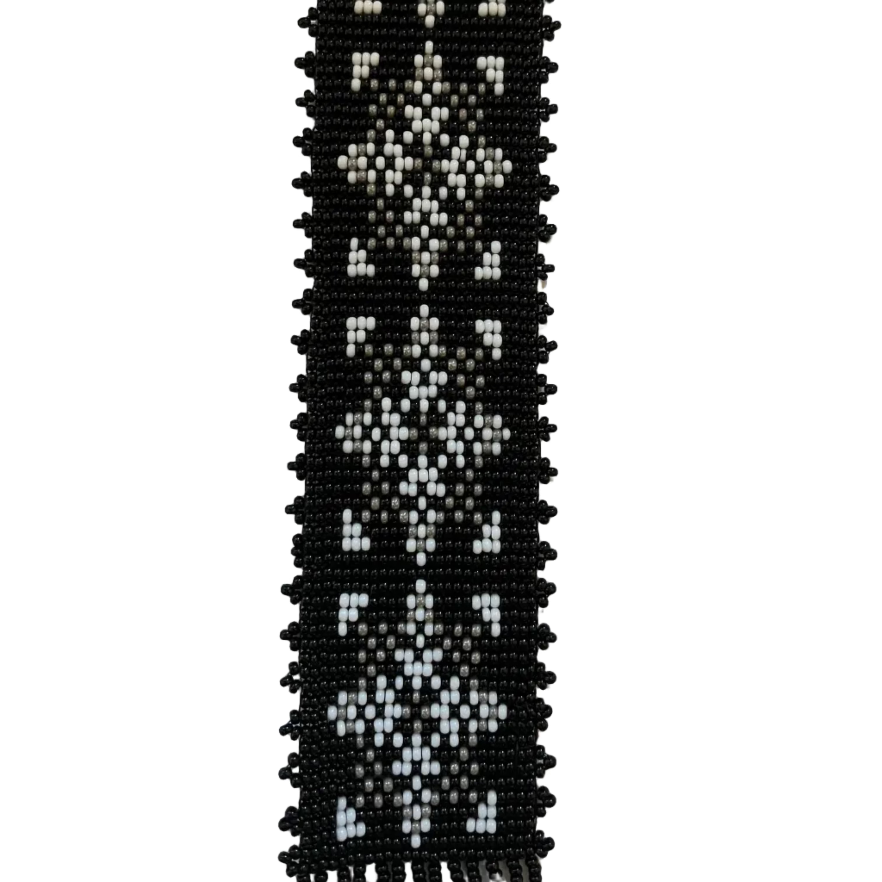 Olena gerdan necklace black and white traditional Ukrainian beaded jewelry