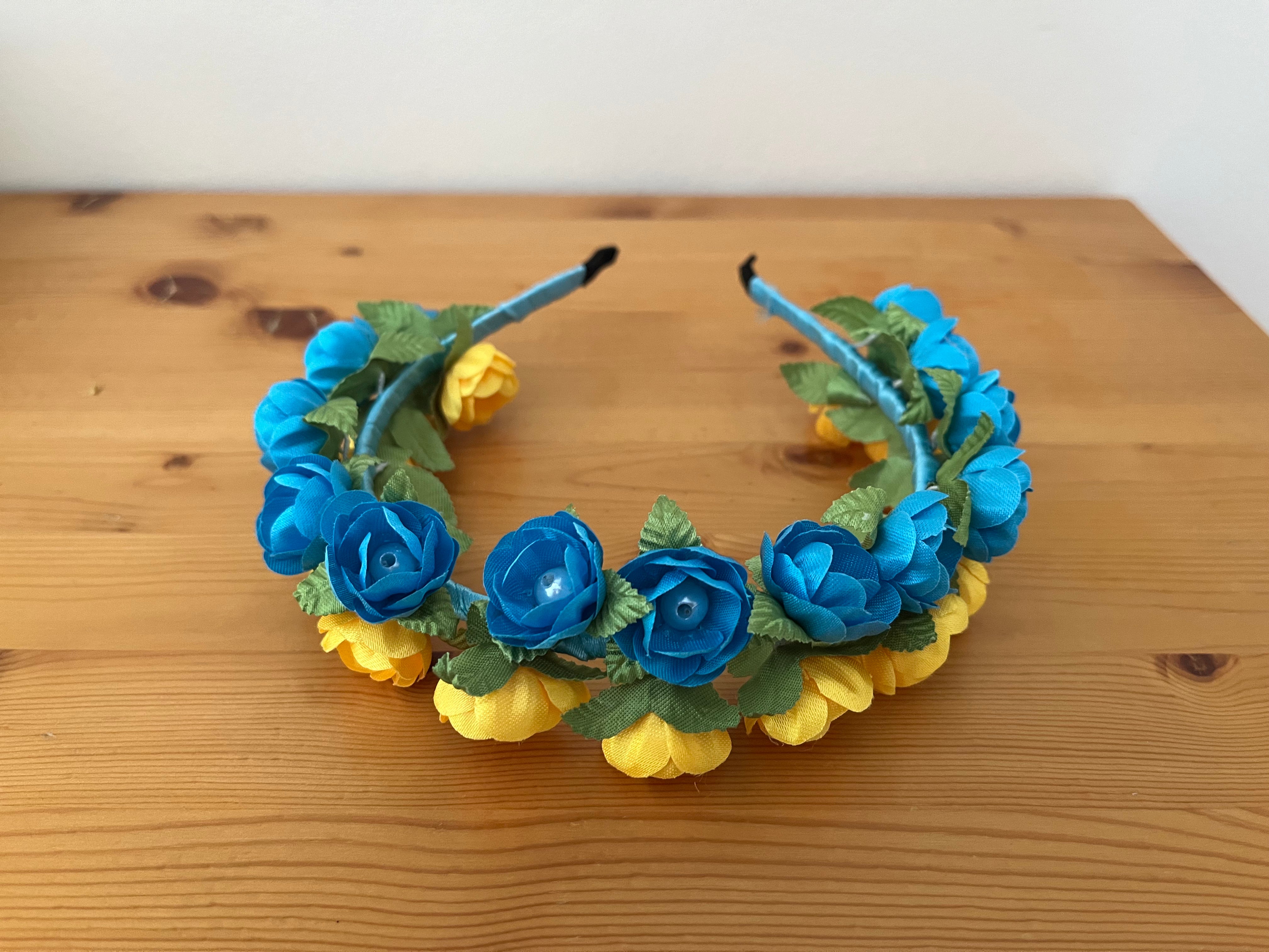Made in Ukraine double-row blue and yellow headband