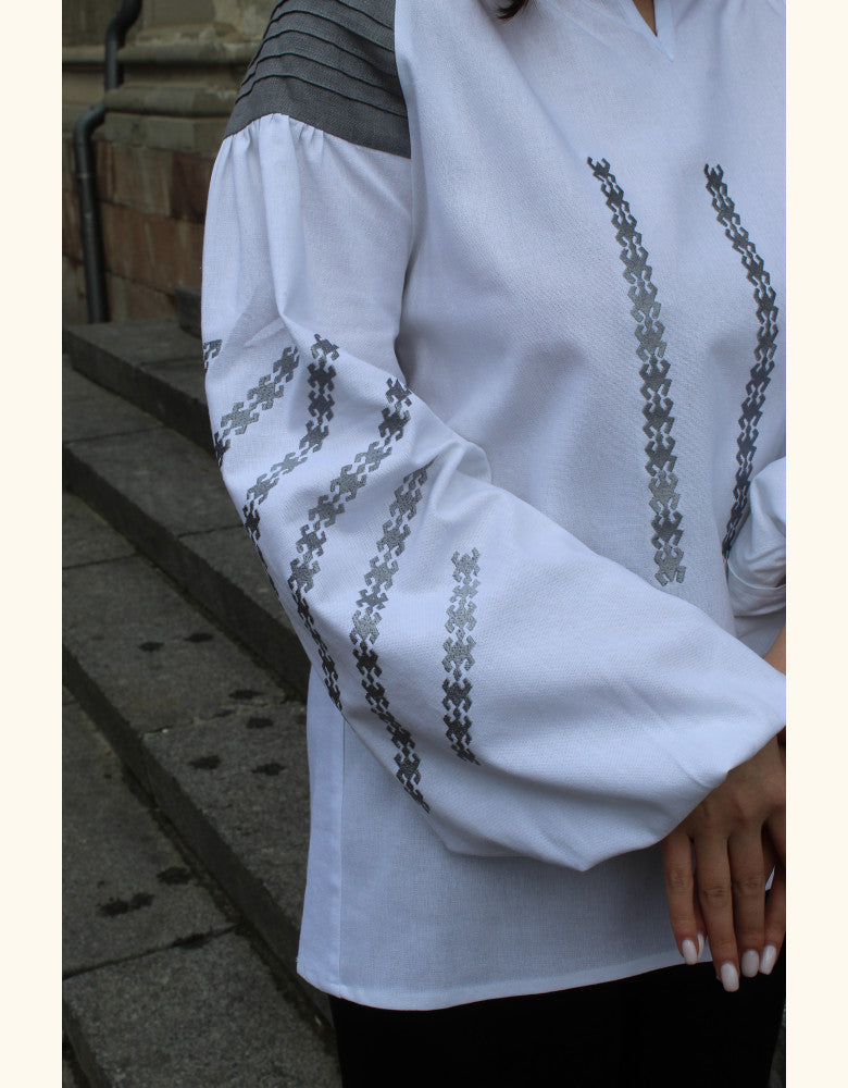 Premium women's embroidered linen vyshyvanka proudly made in Ukraine