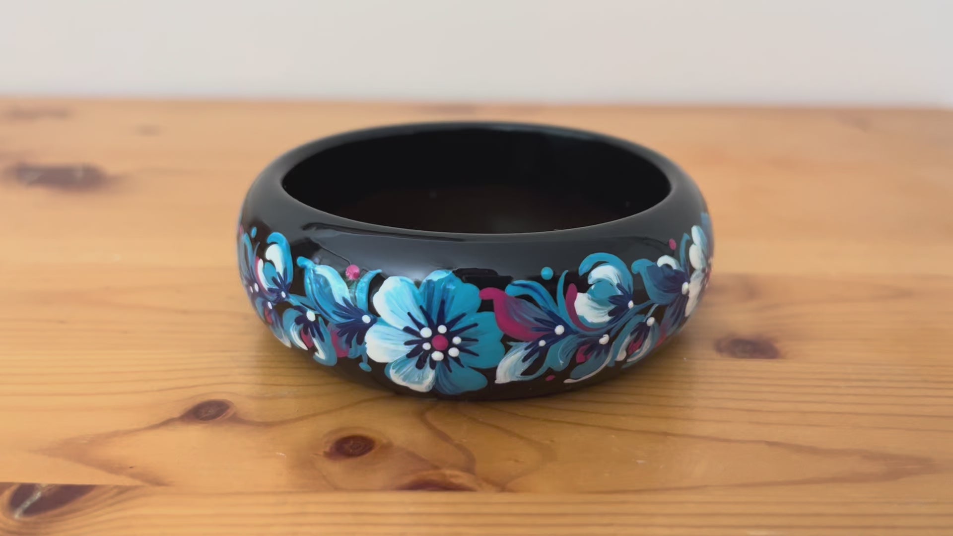Handmade Ukrainian folk art bracelet inspired by UNESCO-recognized Petrykivka painting
