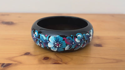 Handmade Ukrainian folk art bracelet inspired by UNESCO-recognized Petrykivka painting