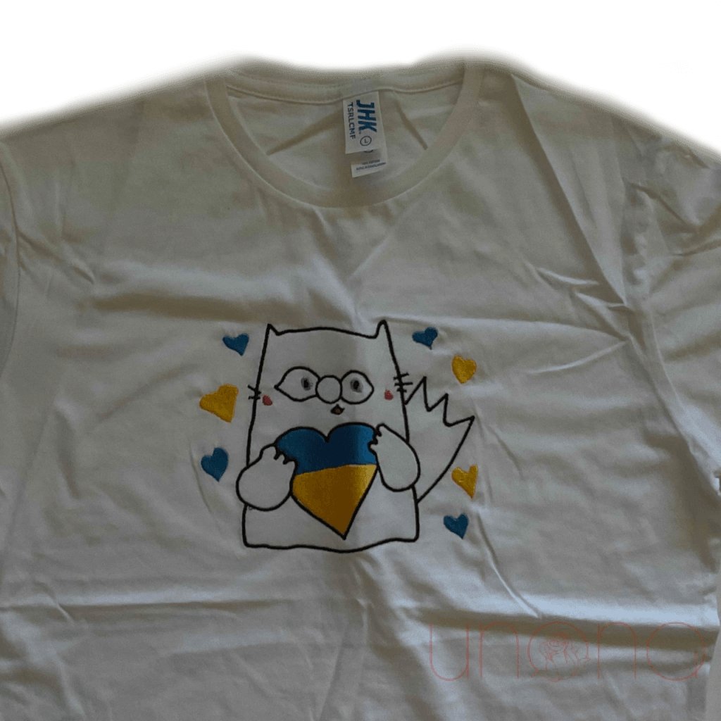 Made in Ukraine embroidered women's cat shirt crafted from 100% cotton